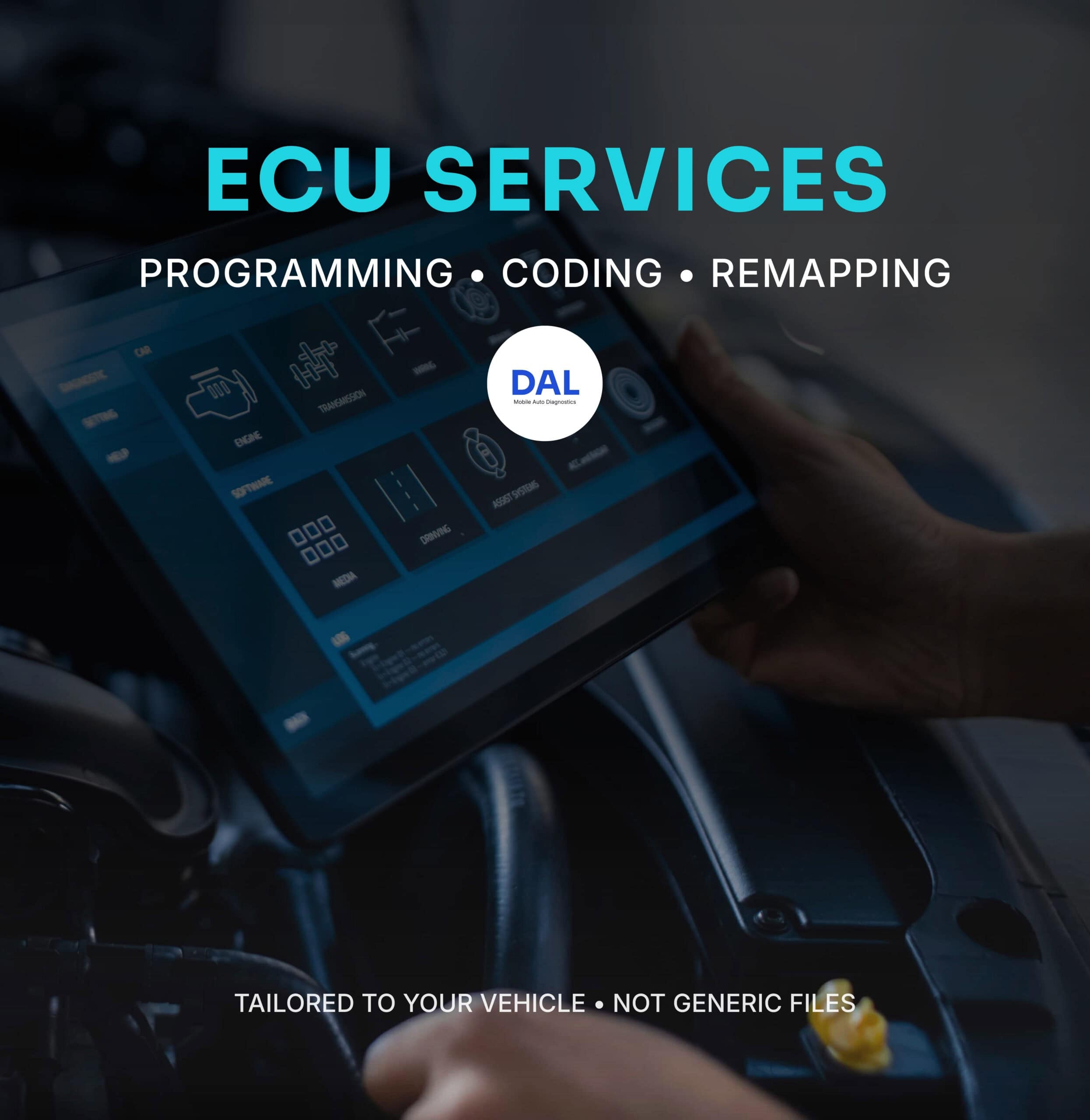 ECU programming, coding and remapping carried out using vehicle-specific software and professional equipment.